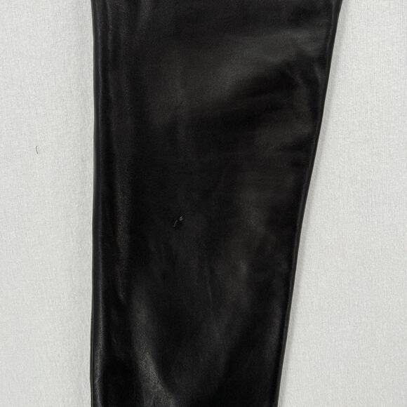 HUGO BUSCATI Vintage Leather Pants Womens 2P Black Straight Leg Mid Rise - Picture 6 of 13